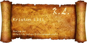 Kriston Lili névjegykártya